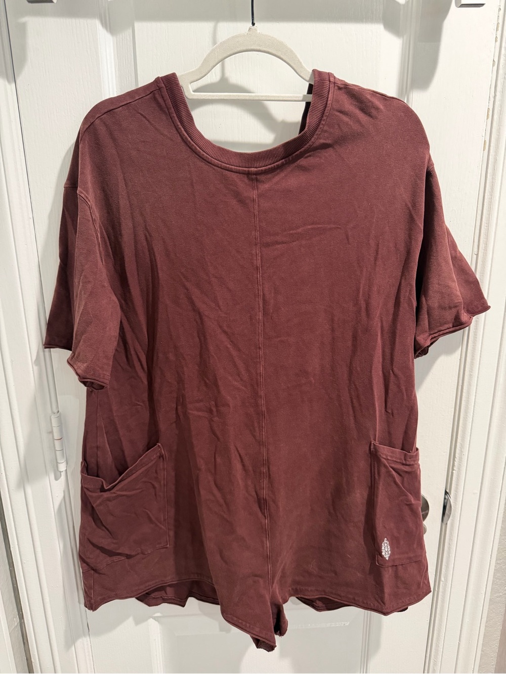 FP Movement by Free People Brown Short-Sleeve Romper with Pockets